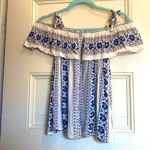 Lucky Brand Off-The-Shoulder Patterned Top